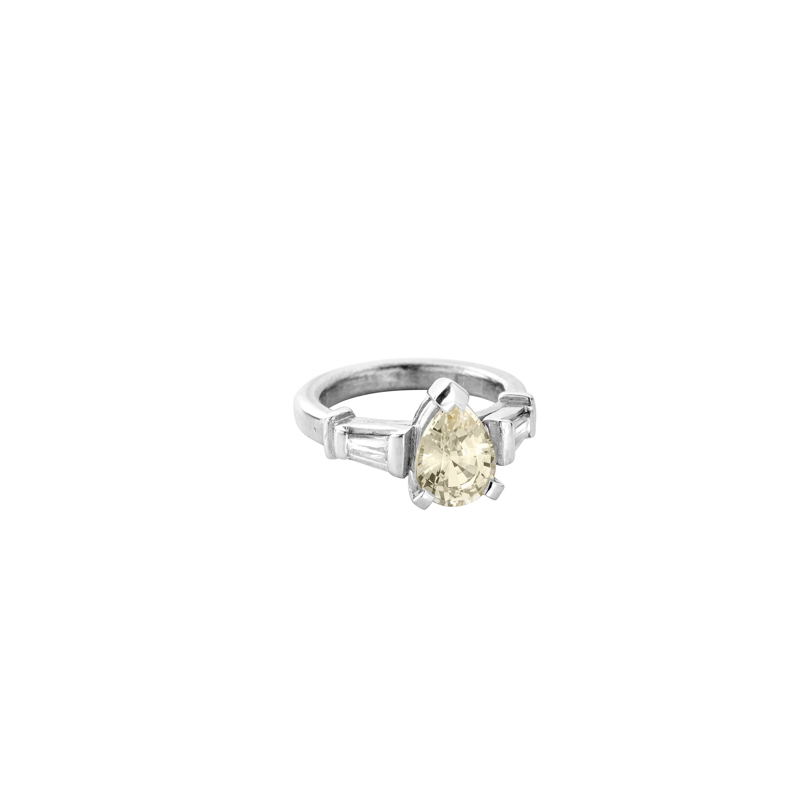 SOLANA White Gold Yellow Sapphire & Diamond Ring