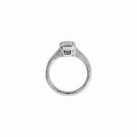 'The Heirloom' Silver Emerald 1ct Natural Diamond Bezel Engagement Ring
