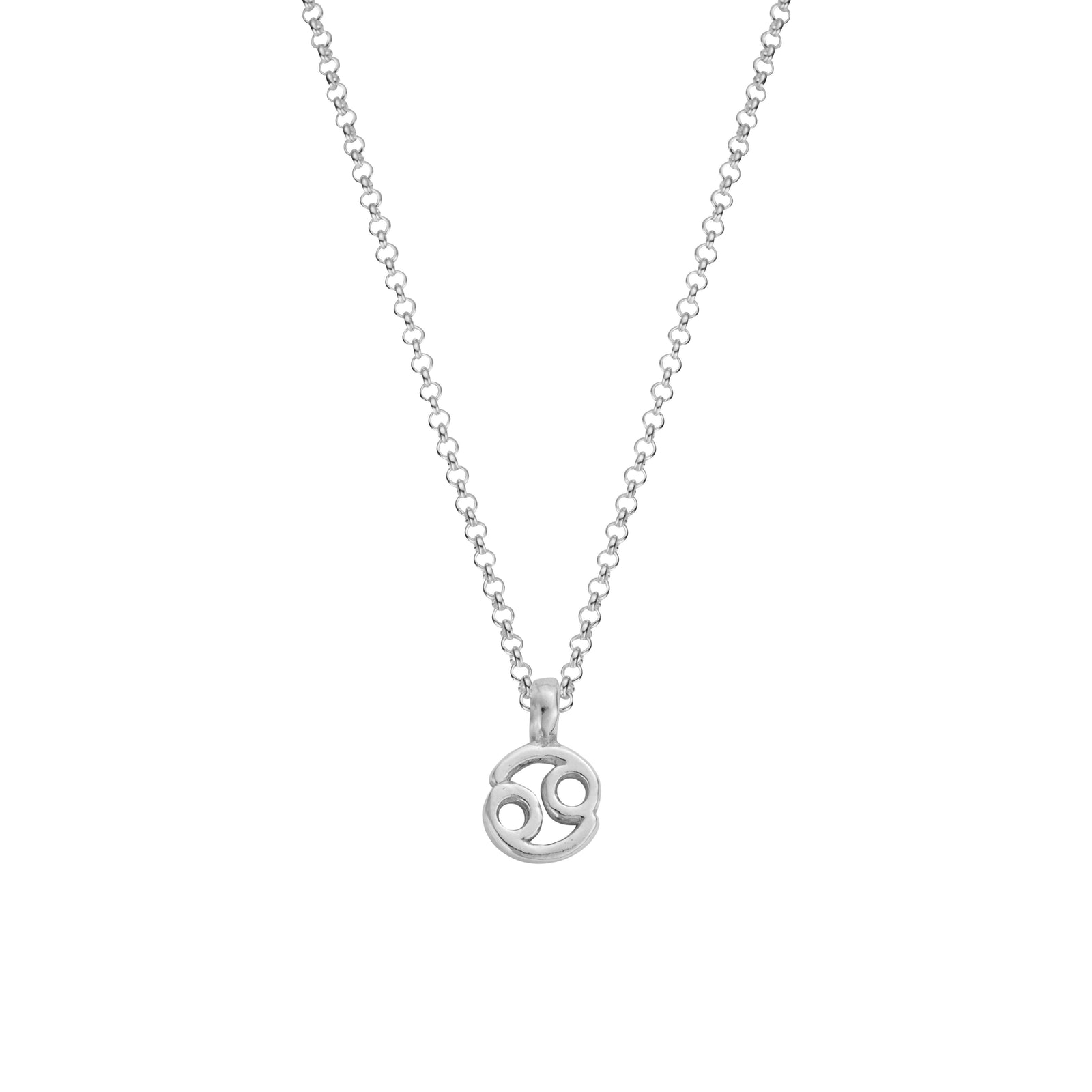 Silver Cancer Men's Horoscope Necklace