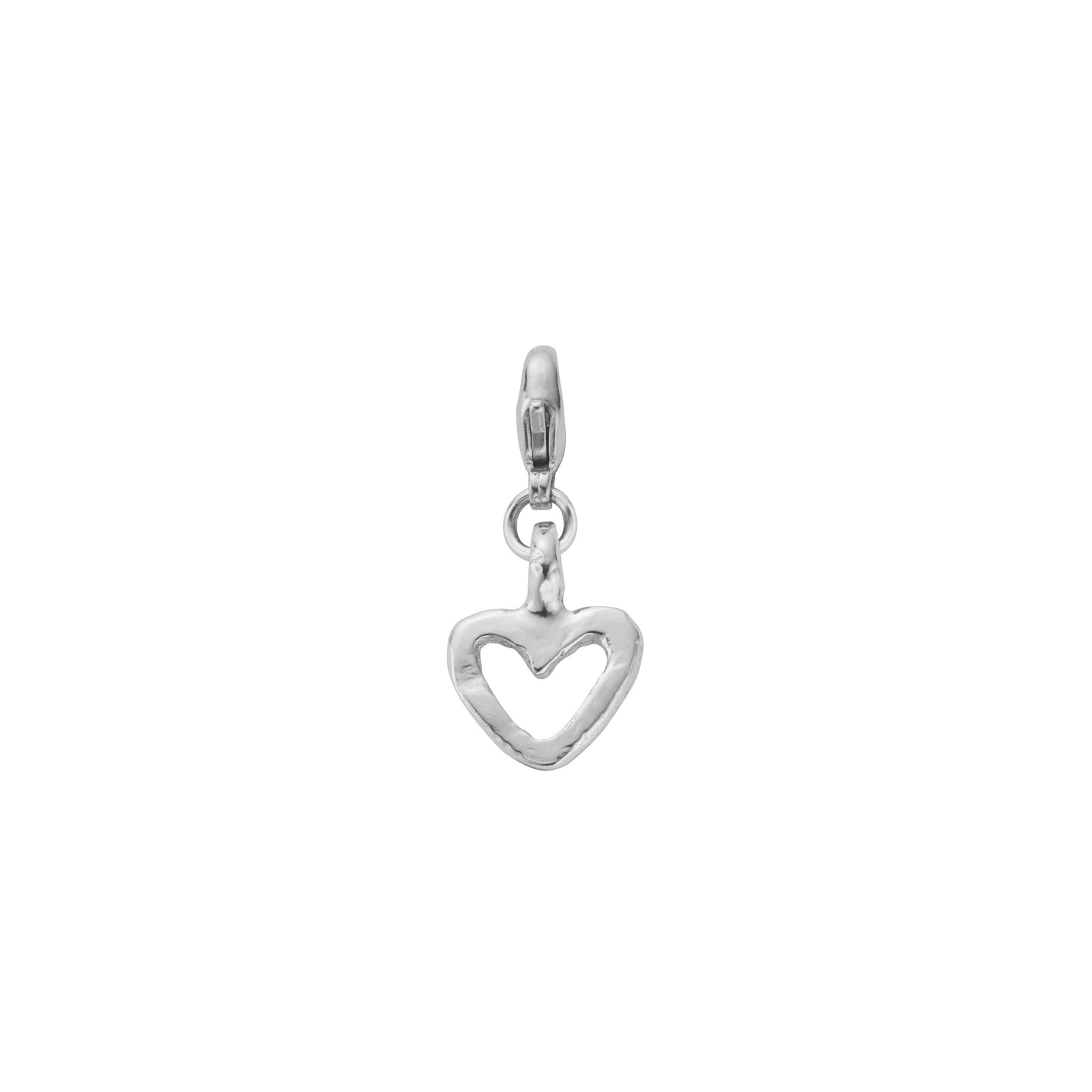 Silver Mini Open Heart Lobster Charm
