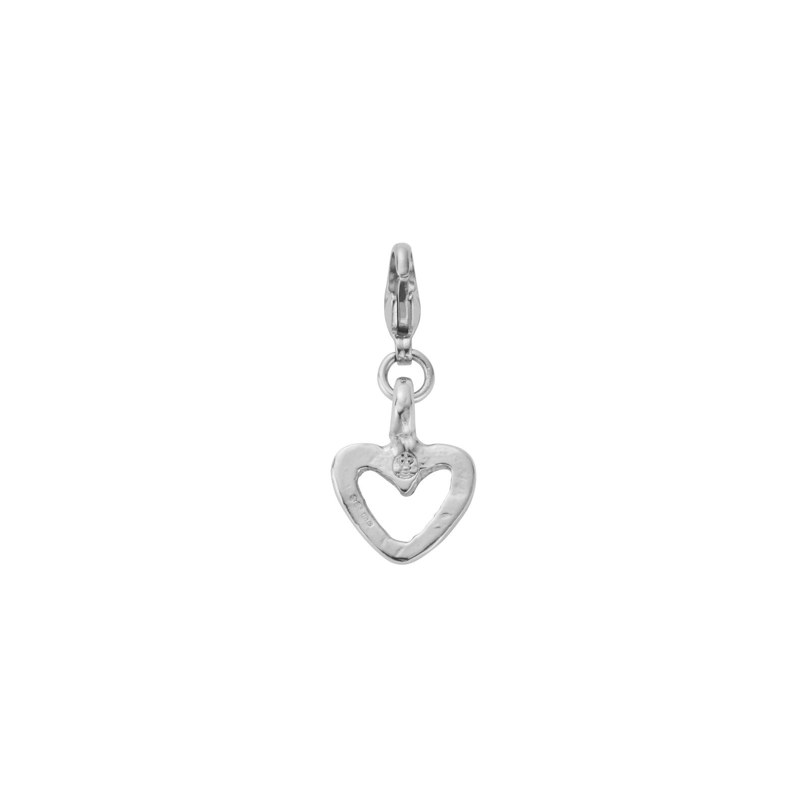 Silver Mini Open Heart Lobster Charm