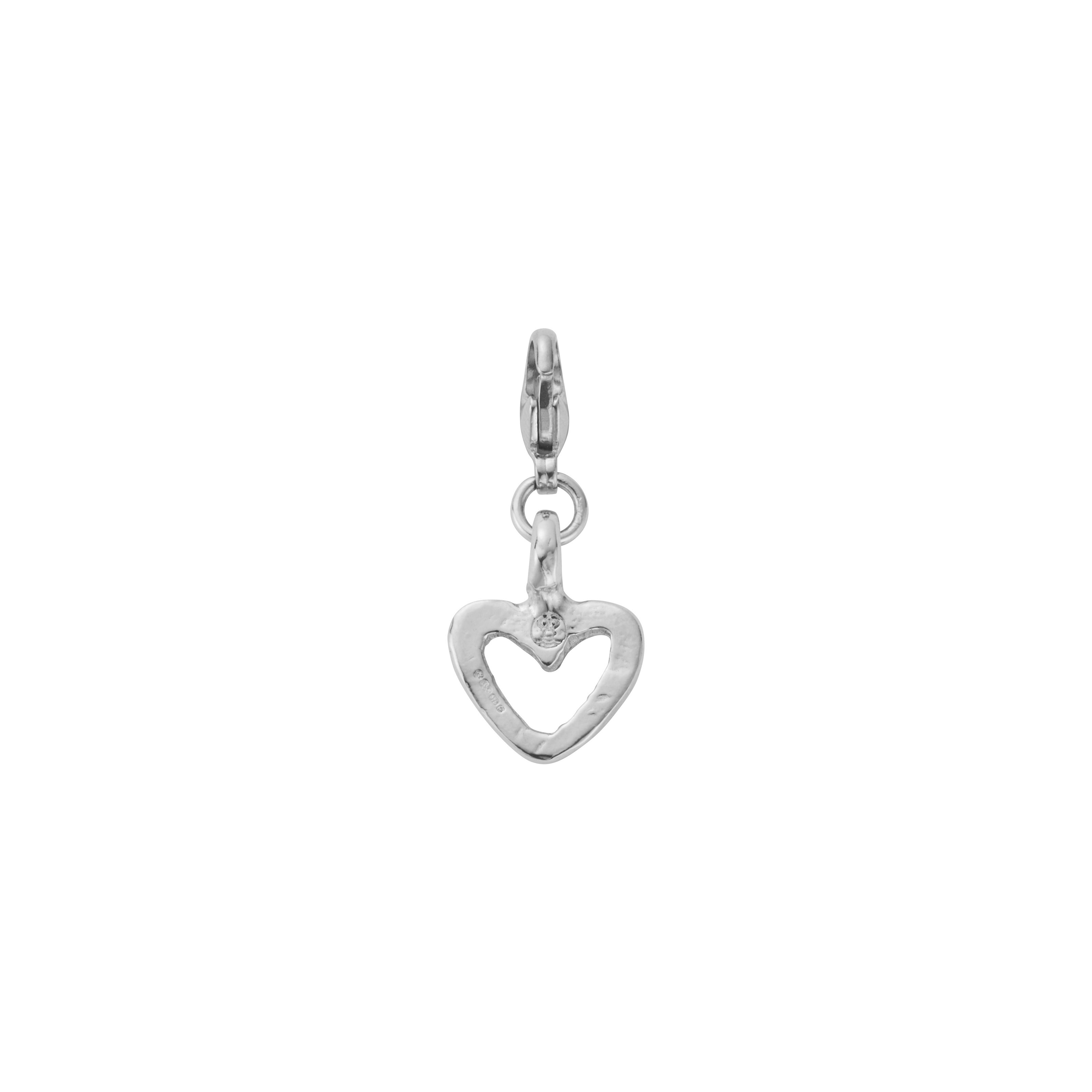 Silver Mini Open Heart Lobster Charm