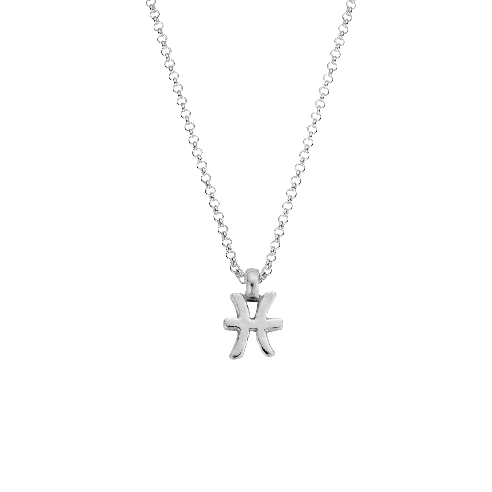 Silver Pisces Men's Horoscope Necklace