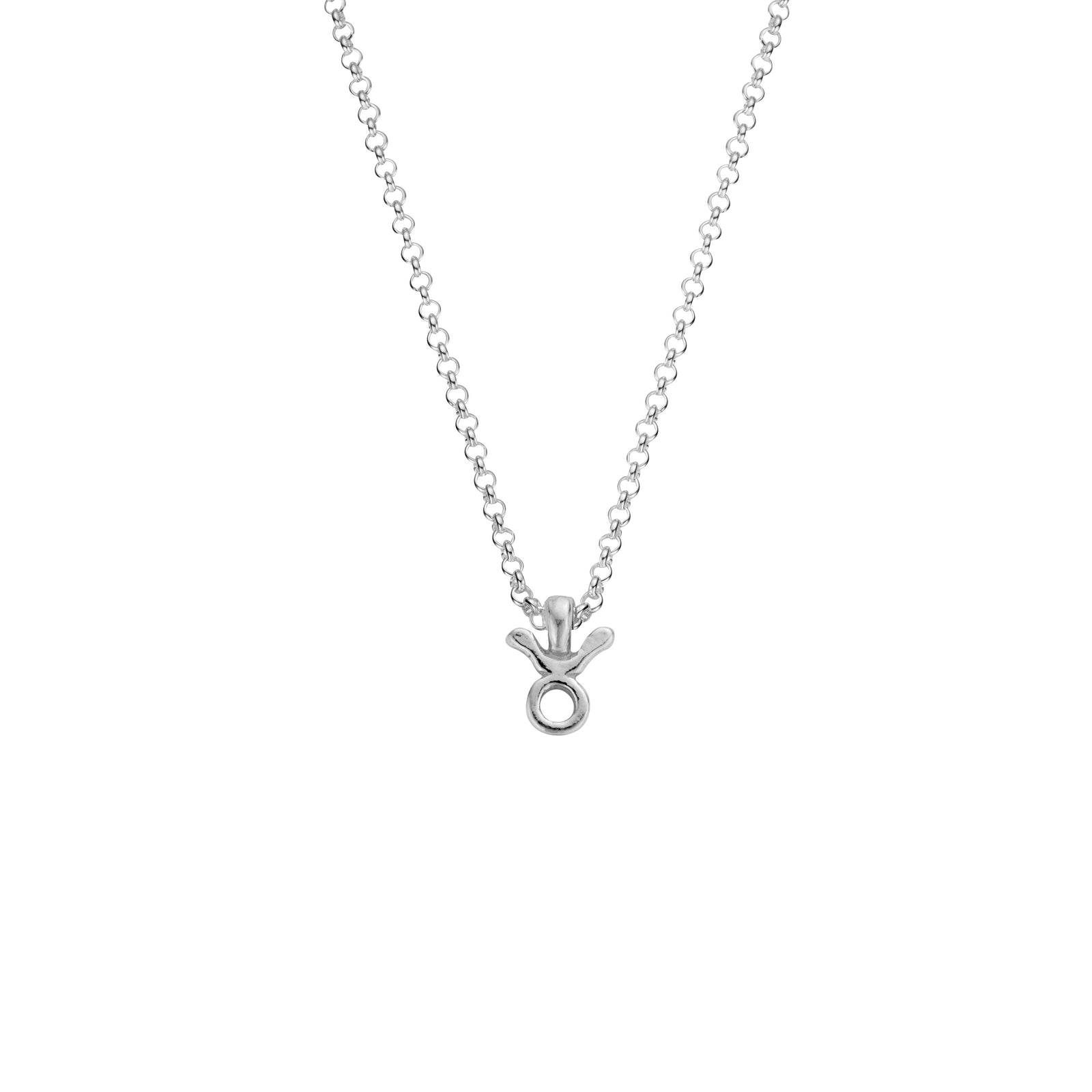 Silver Taurus Men's Horoscope Necklace