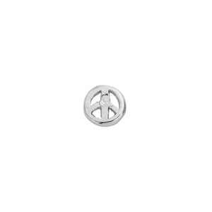 Silver Tiny Peace Single Ear Charm