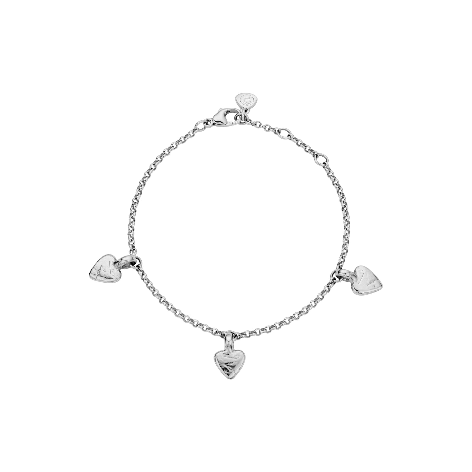 Silver Trio Baby Heart Chain Bracelet