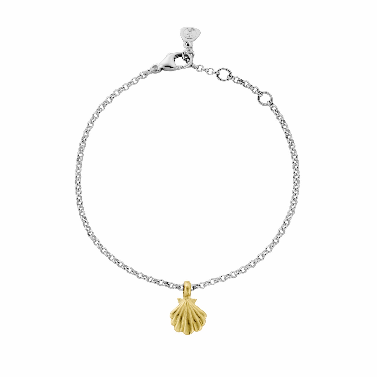 Silver & Gold Scallop Shell Chain Bracelet