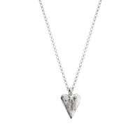 Silver Medium Heart Necklace with Handwriting