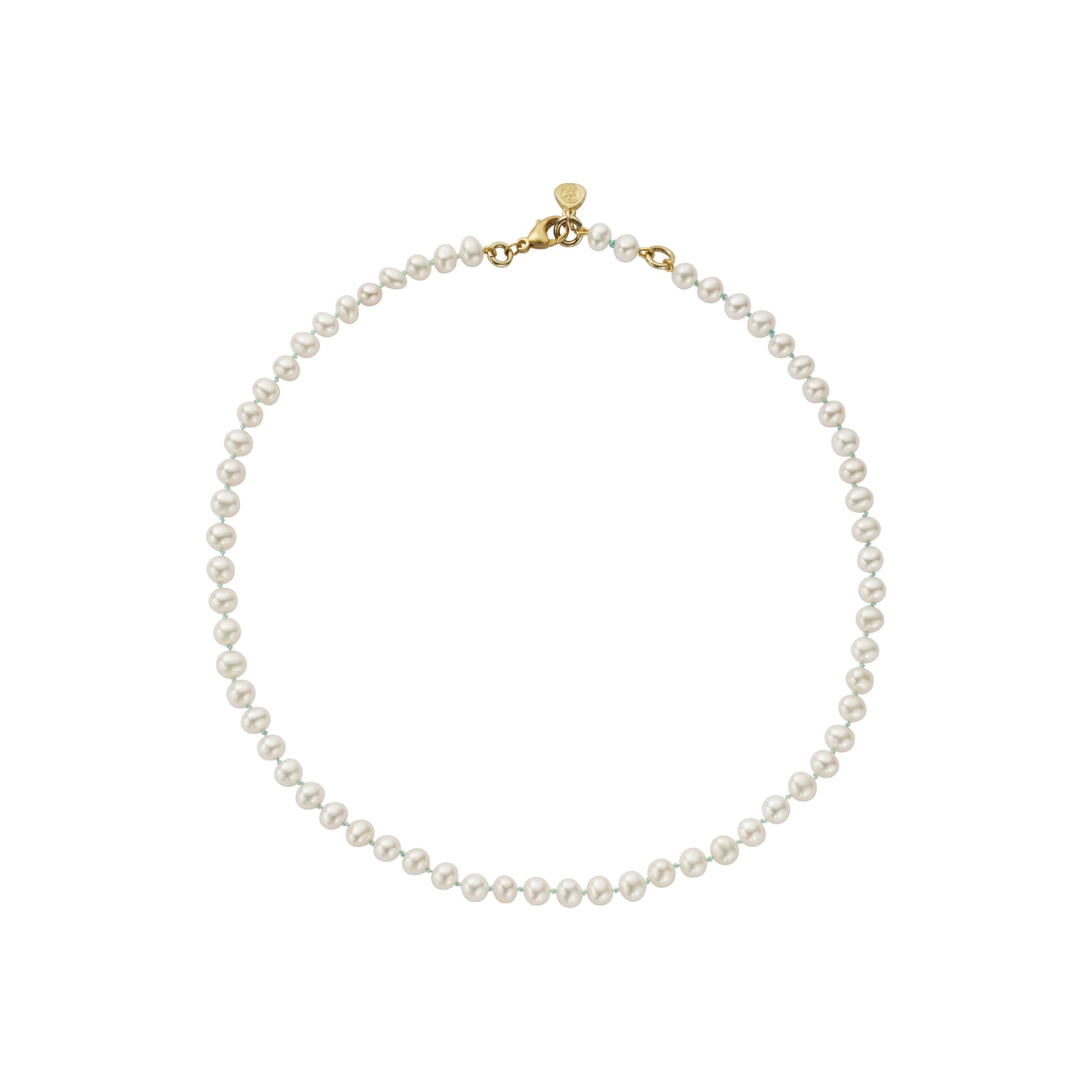 Gold Mini White Holiday Pearl Necklace