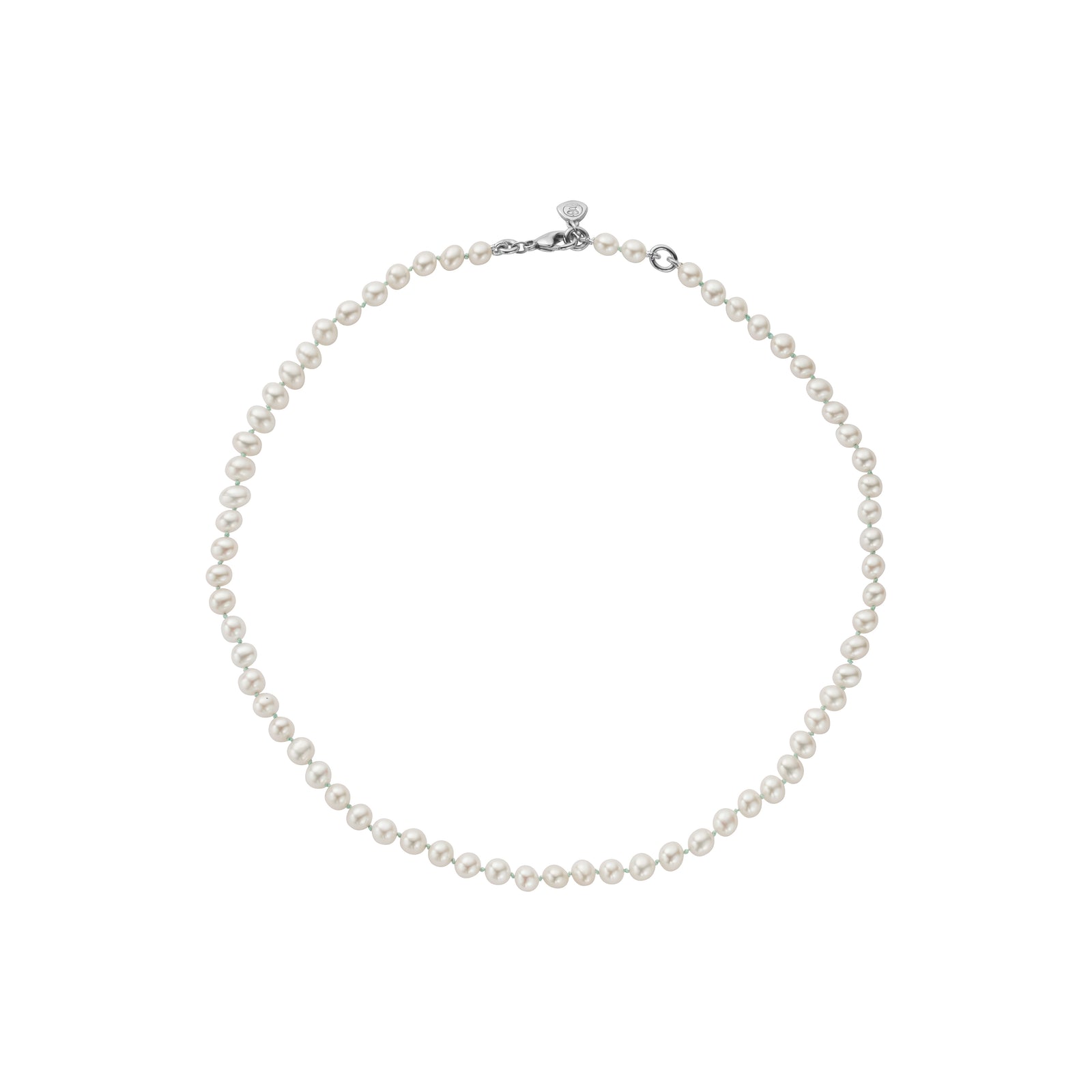 Silver Mini White Holiday Pearl Necklace