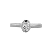 'The Story' 18ct White Gold Oval 0.5ct Natural Diamond Bezel Engagement Ring