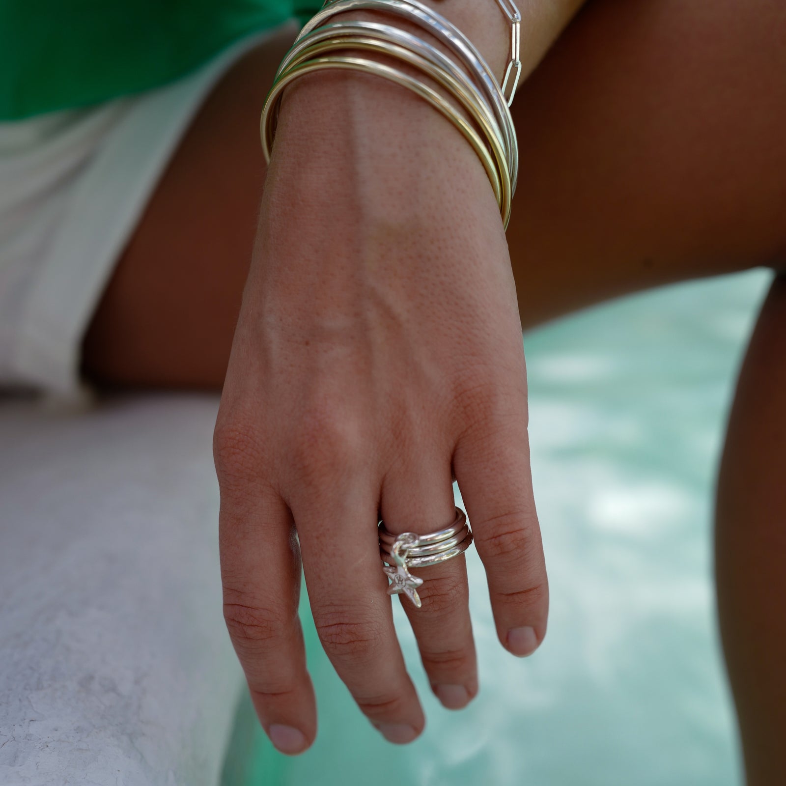 Silver Mini Star Falling Ring