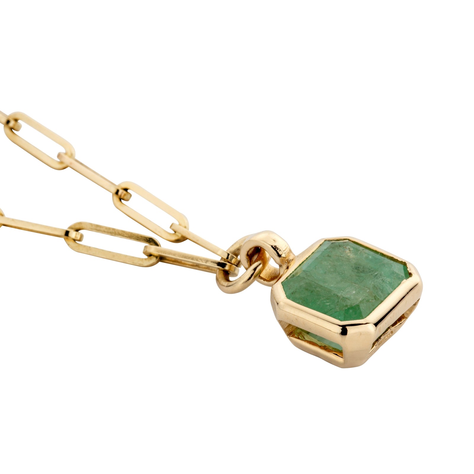 FILIS Gold Emerald Trace Chain Necklace