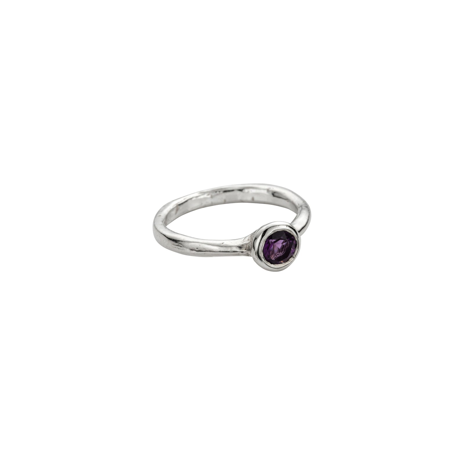 Silver Amethyst Baby Stone Ring