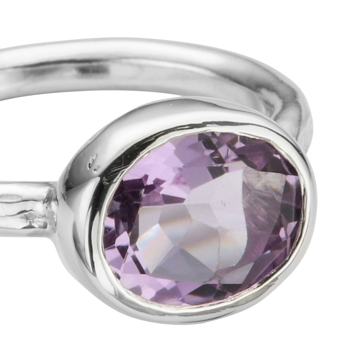 Silver Amethyst Baby Treasure Ring