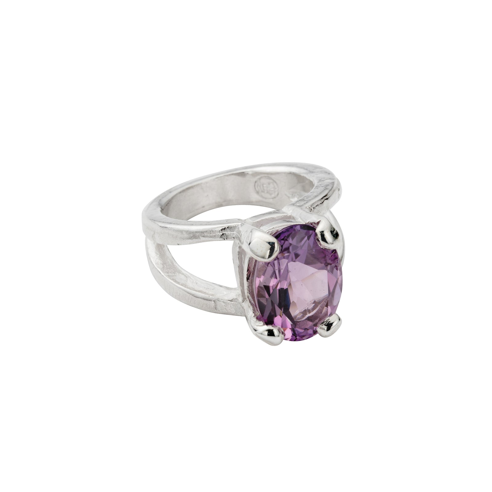 Silver Amethyst Maxi Claw Ring