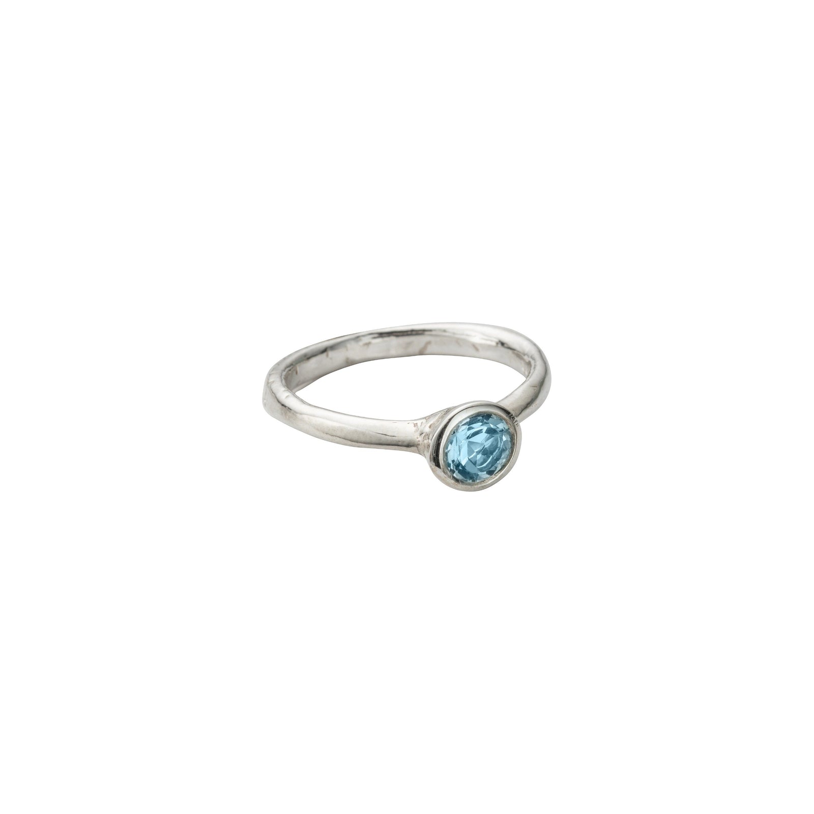 Silver Blue Topaz Baby Stone Ring