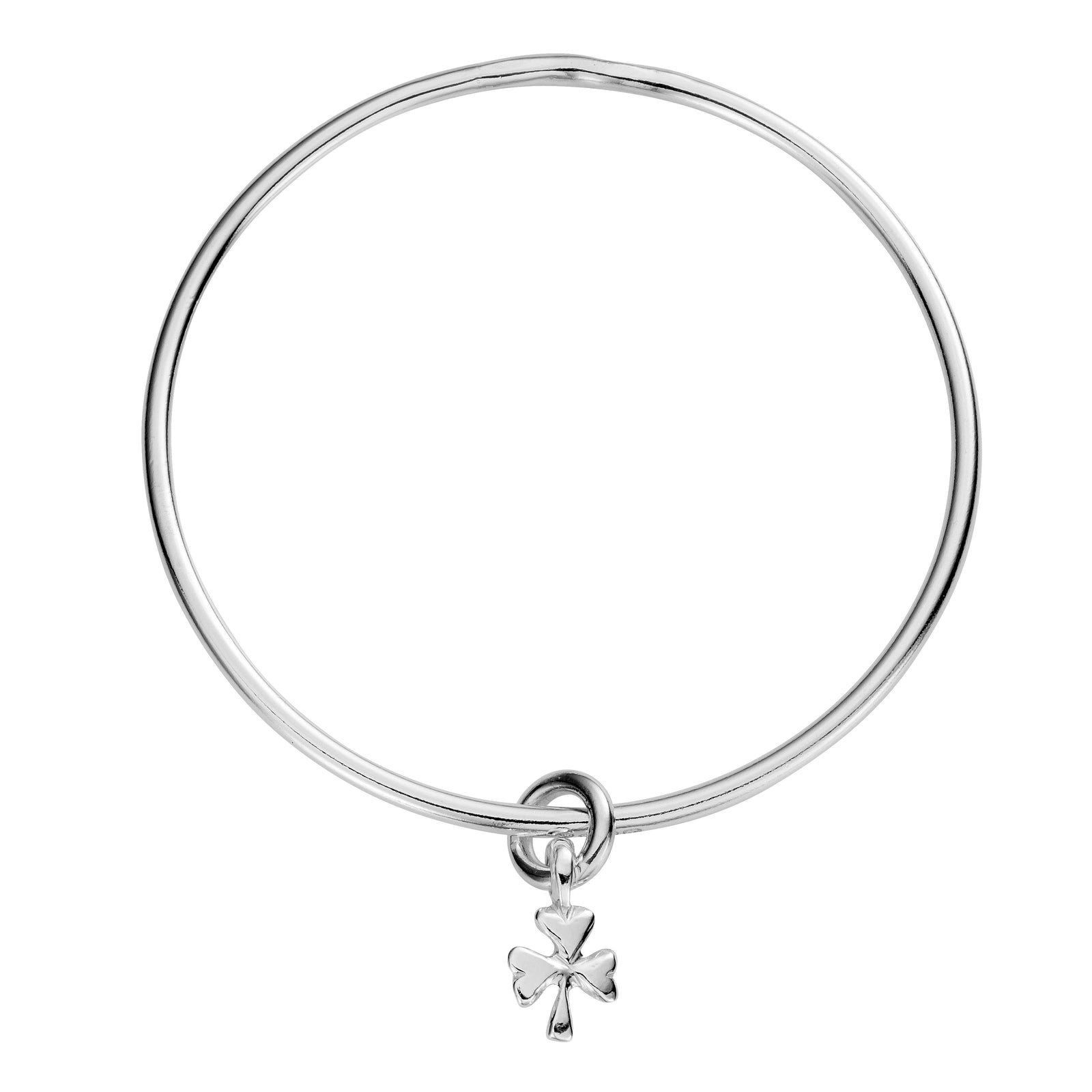 Silver Baby Shamrock Bangle