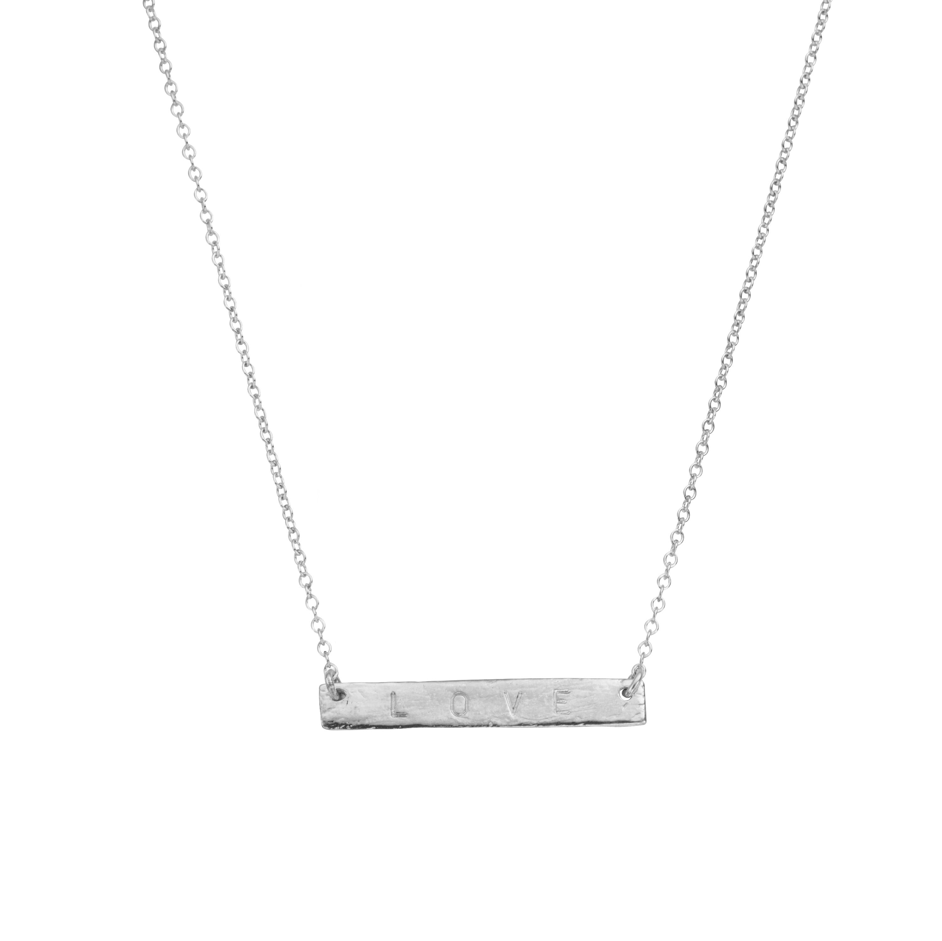 Solid silver bar deals necklace