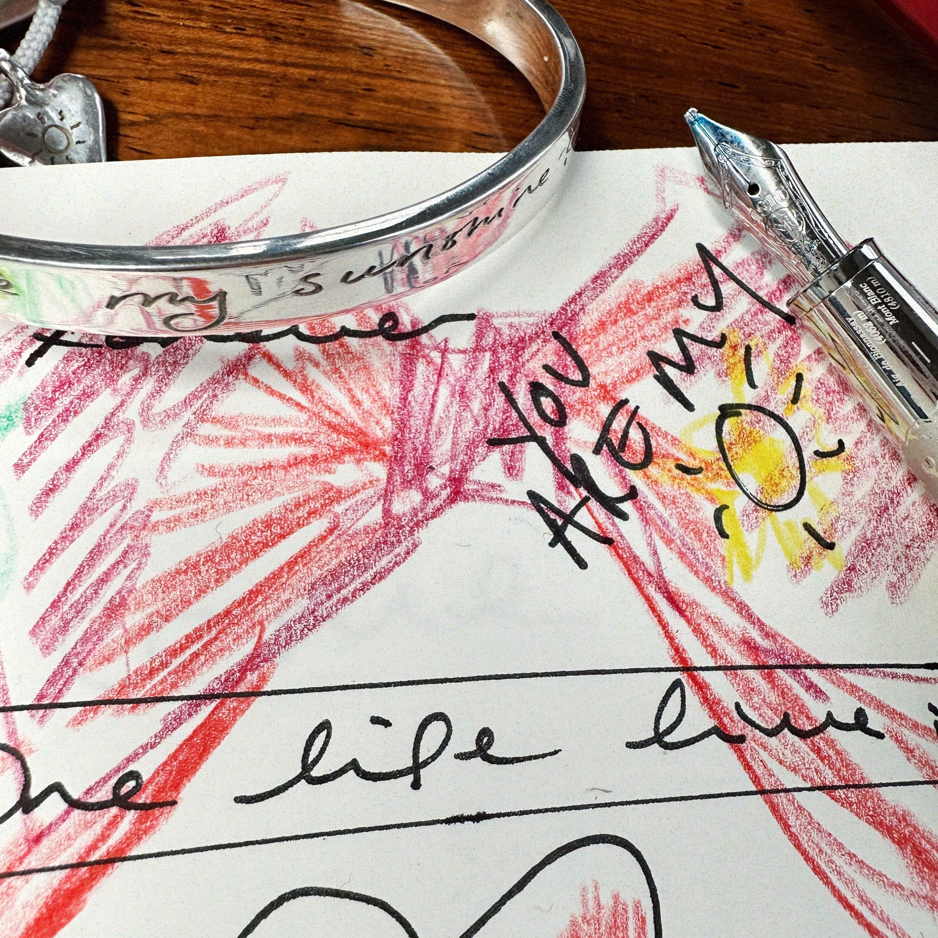 Silver Maxi Heart Necklace with Handwriting