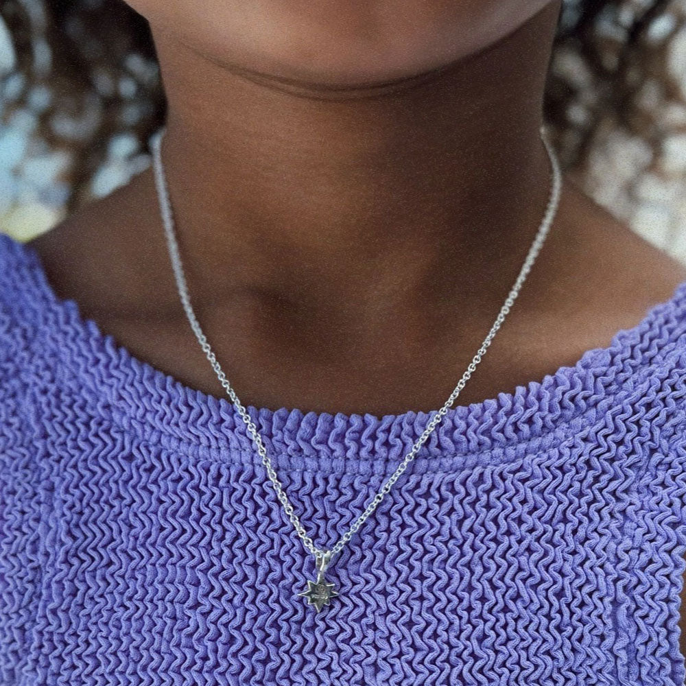 Children's Silver Baby North Star Necklace