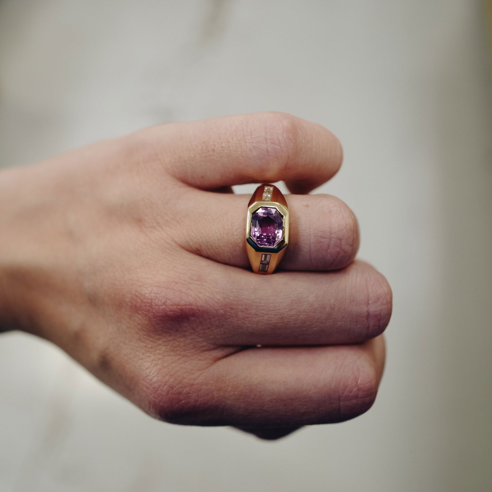 CIELO ROSA Gold Pink Sapphire & Diamond Ring