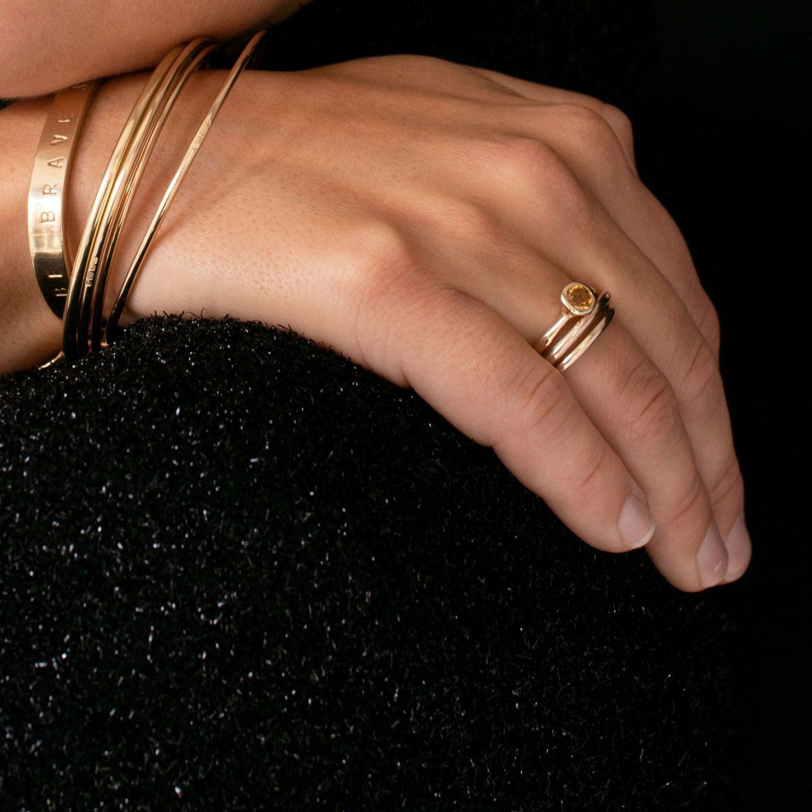 Gold Citrine Baby Stone Ring