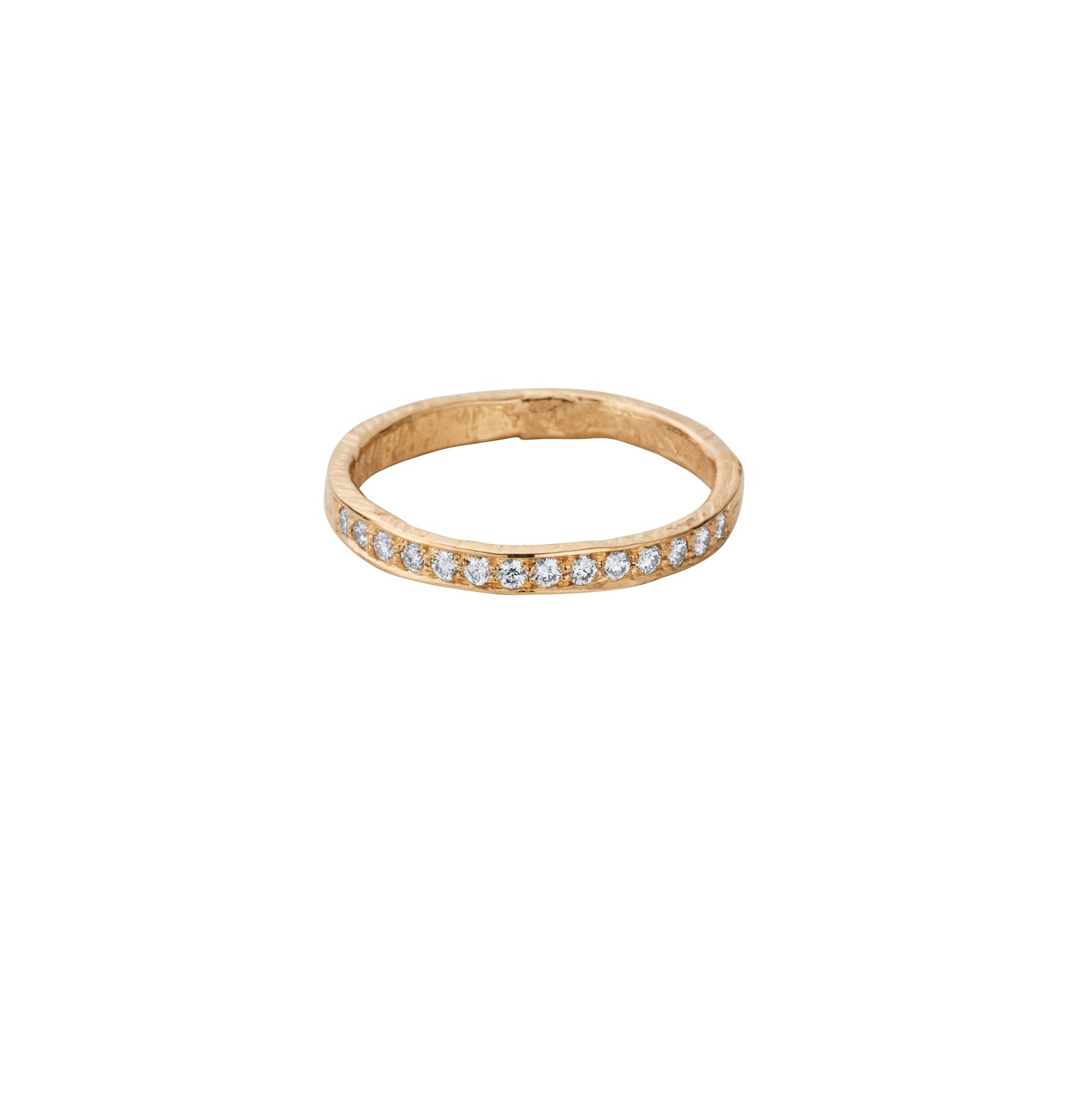 Gold Pavé Set Diamond Mini Posey Ring