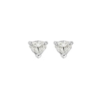 LUCIA White Gold Diamond Heart Claw Stud Earrings