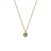 Gold Green Quartz Baby Treasure Necklace