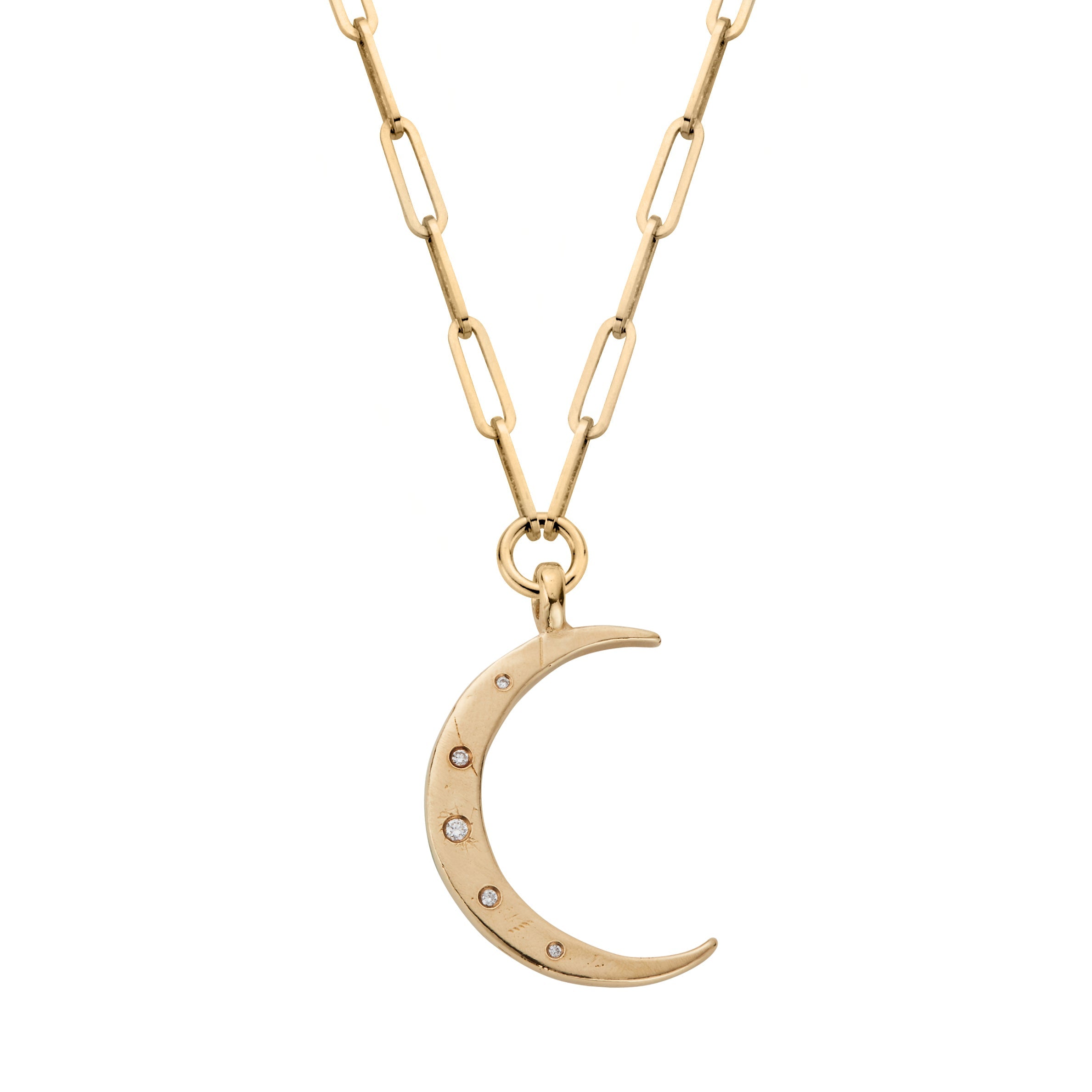 Crescent shops moon necklace with diamonds