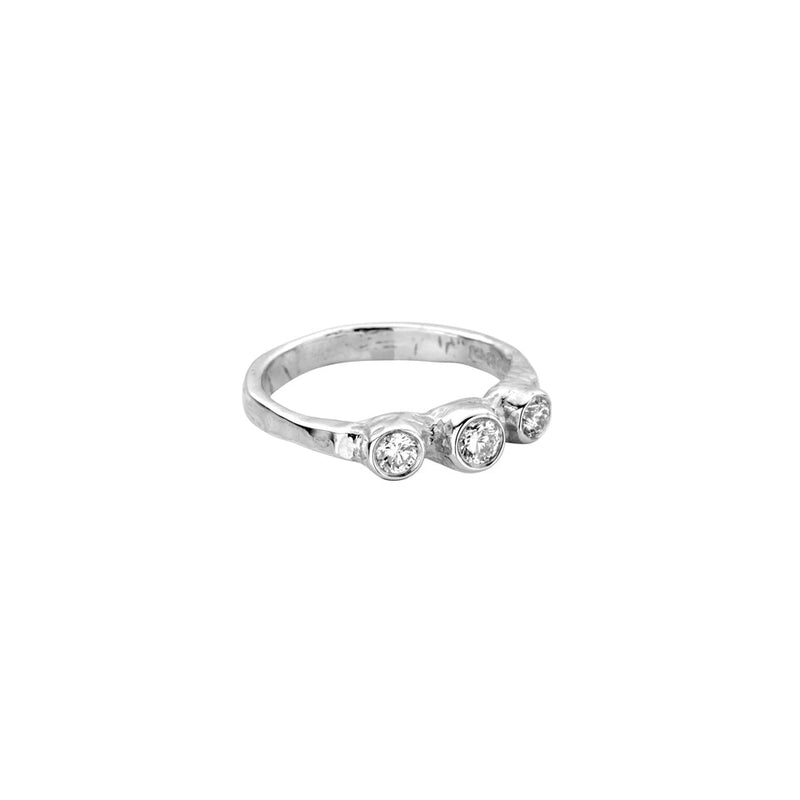 Silver Diamond Trinity Ring