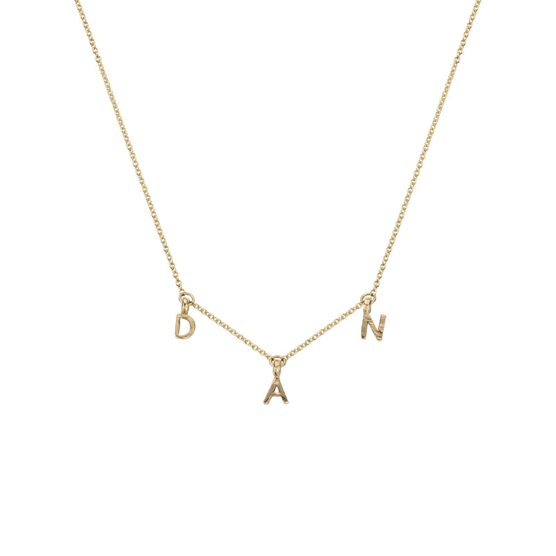Children's Gold Fixed Alphabet Necklace