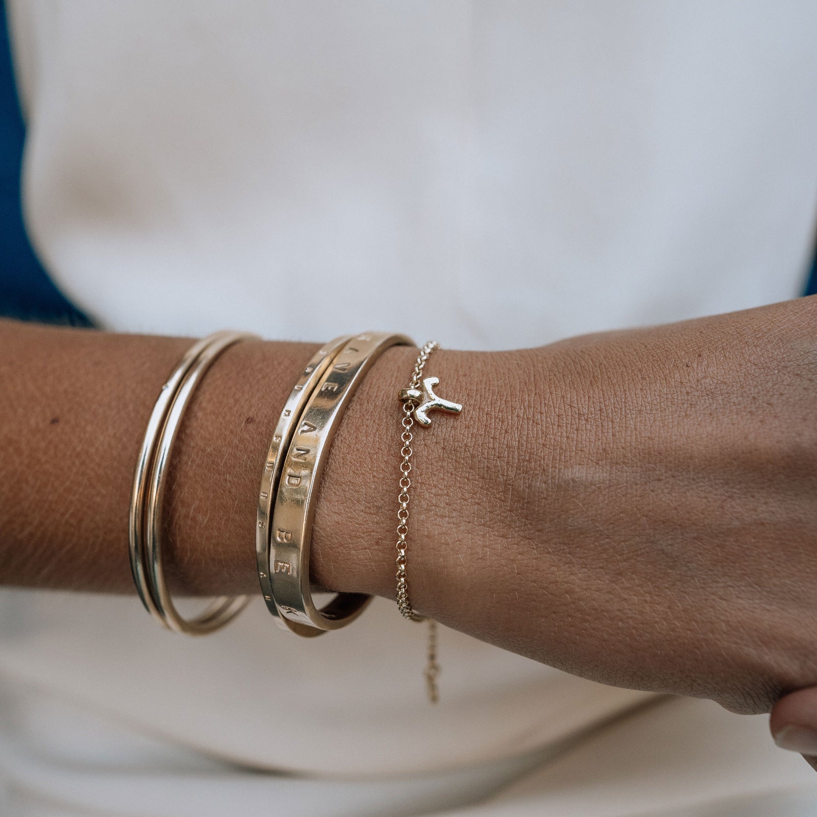 Gold Mini Aries Horoscope Chain Bracelet