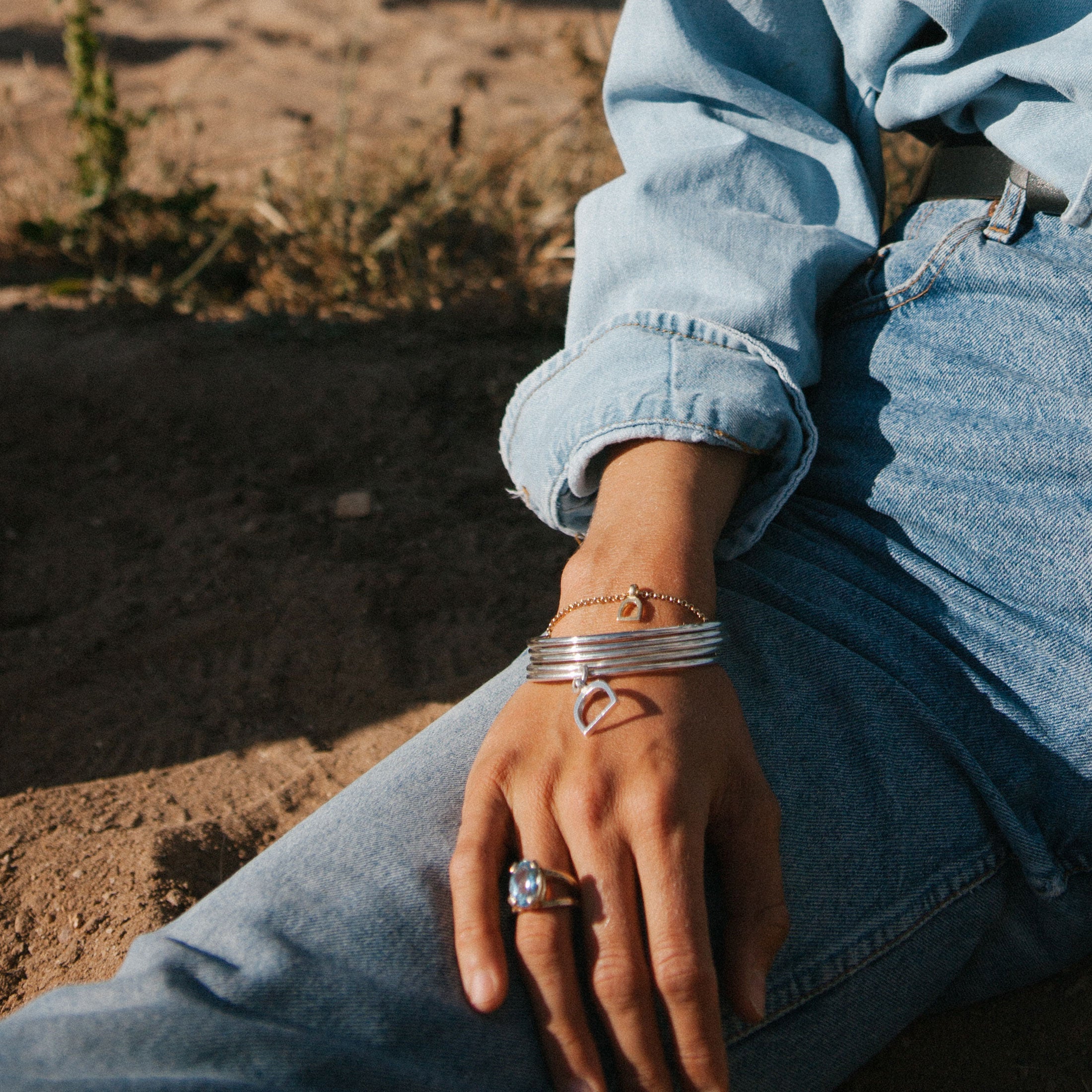 Gold Baby Stirrup Chain Bracelet
