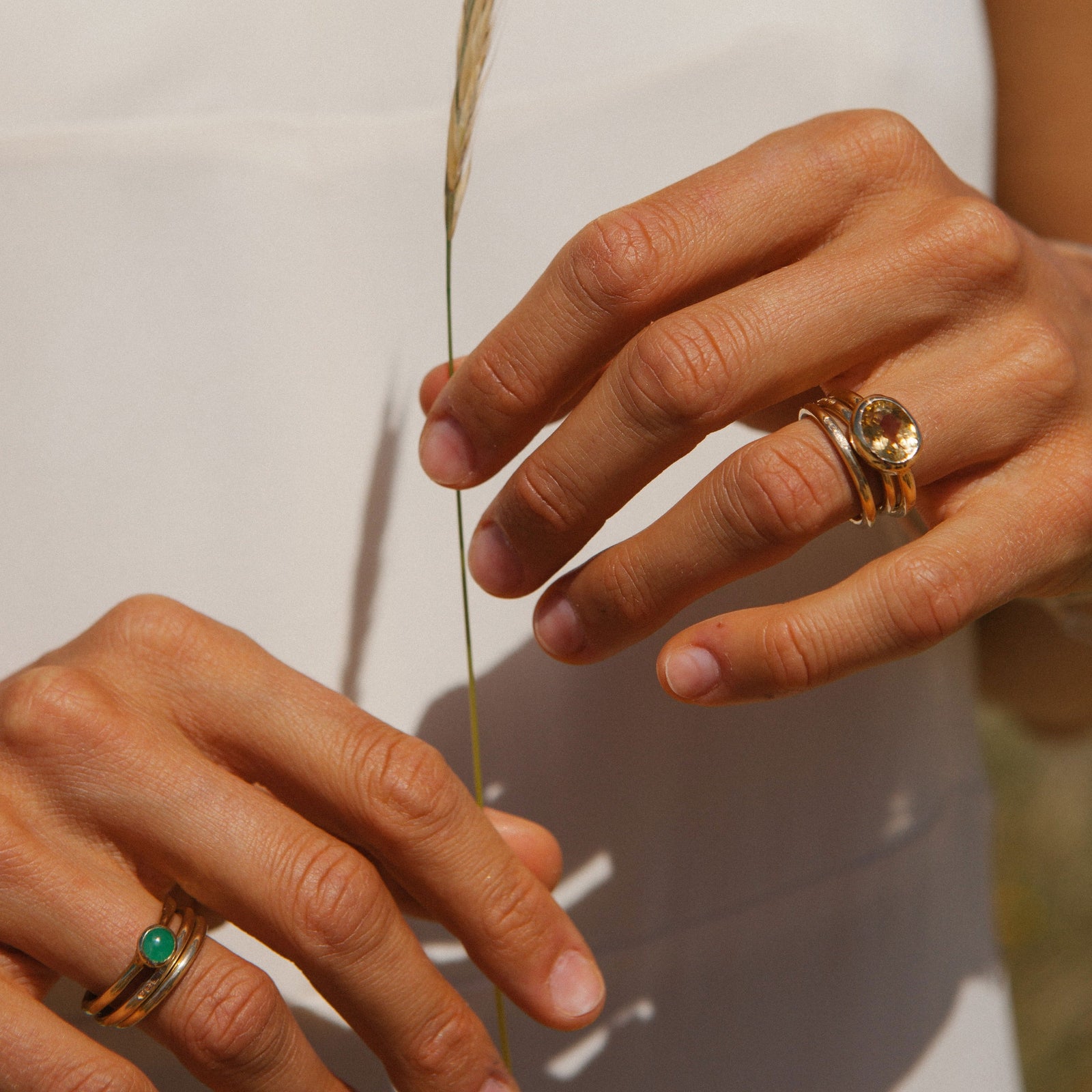 Gold Citrine Baby Treasure Ring