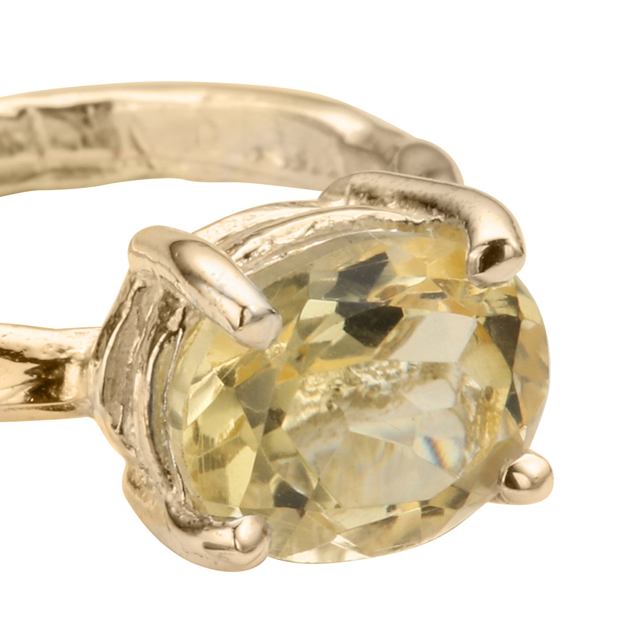 Gold Citrine Claw Ring