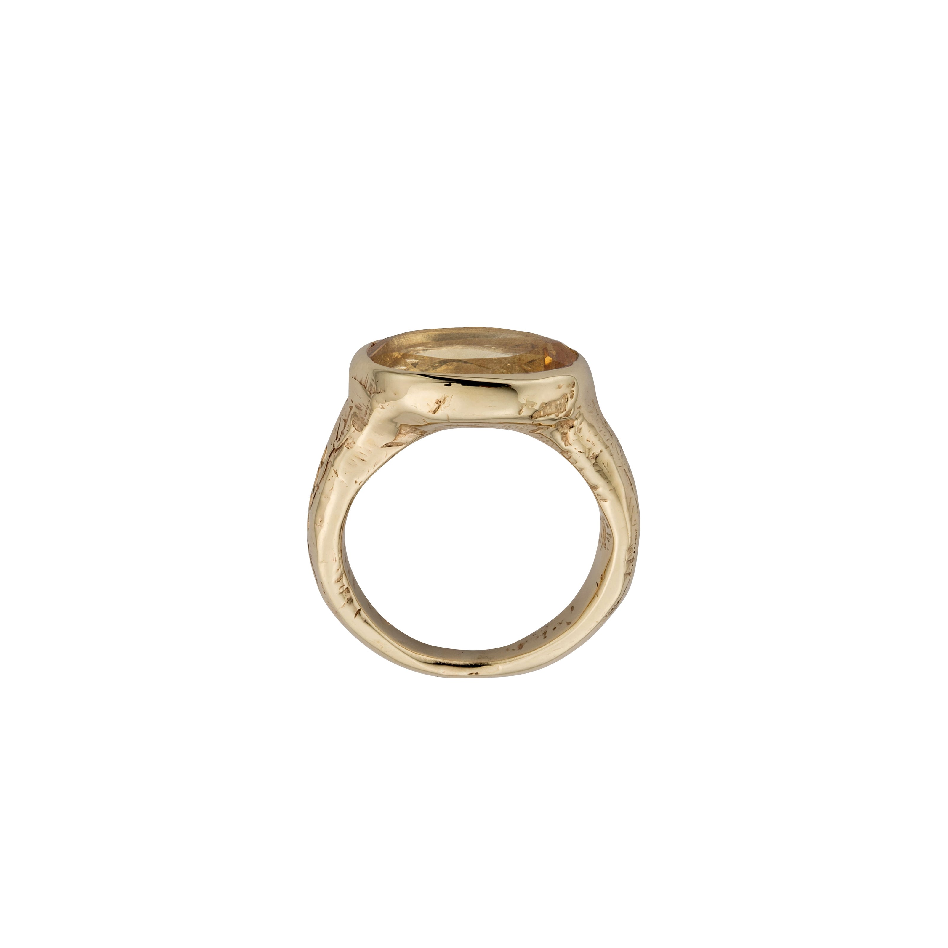 Gold Citrine Treasure Ring