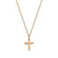 Gold Diamond Square Cross Necklace