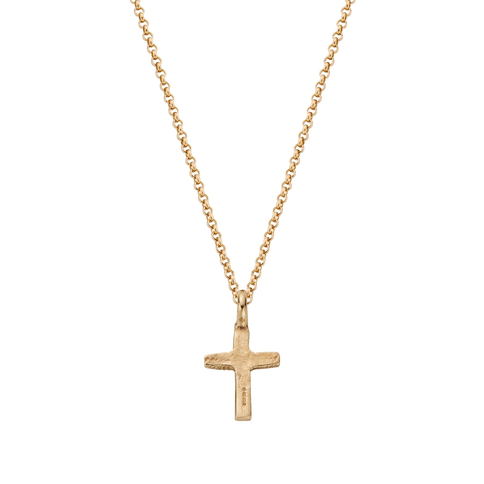 Gold Diamond Square Cross Necklace