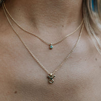 Gold Mini Emerald Necklace
