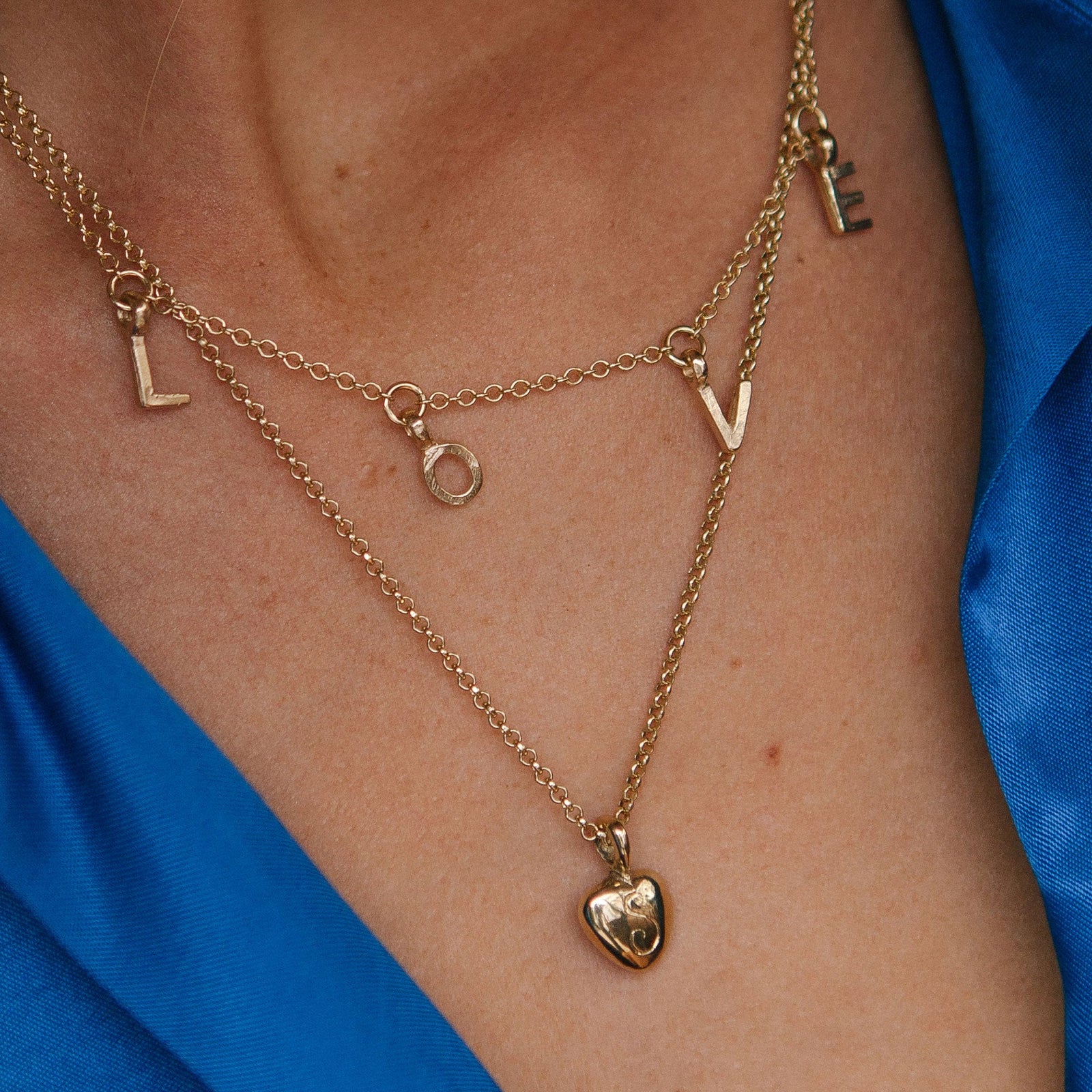 Gold Midi Grateful Heart Necklace