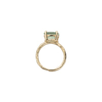 Gold Green Quartz Claw Ring