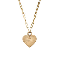 Gold Keeper's Heart Trace Chain Necklace with Handwriting