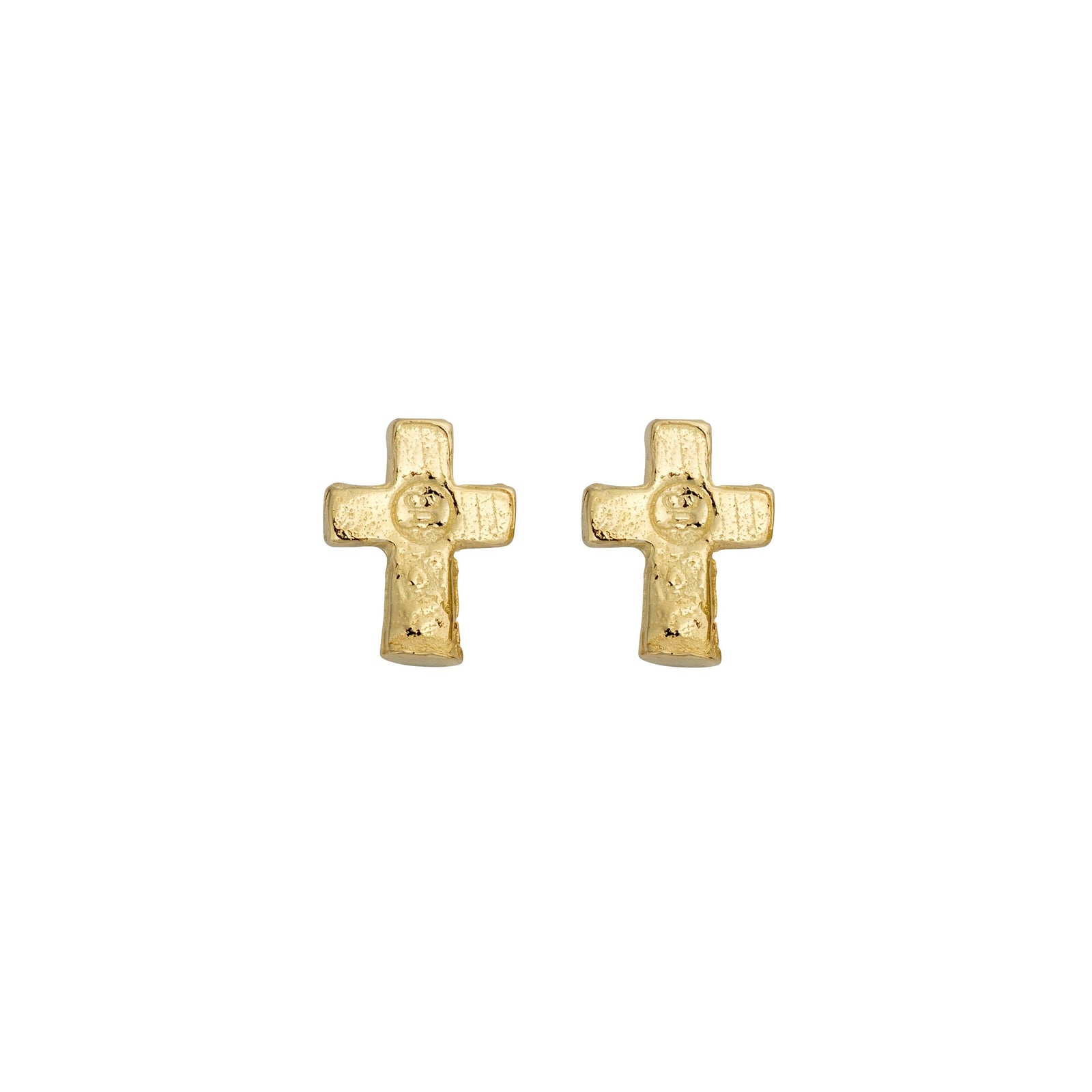 Gold Little Cross Ear Charm Set