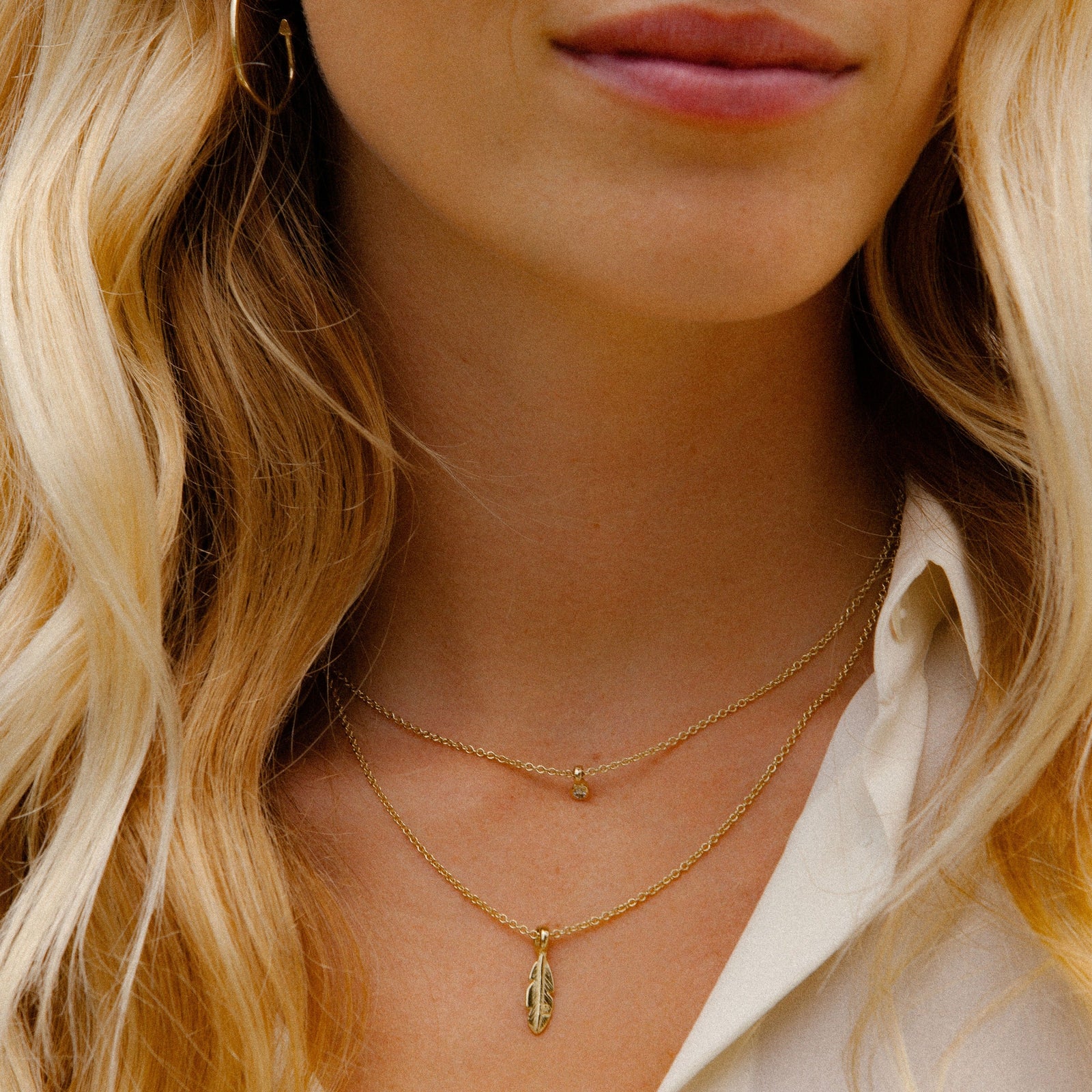 Gold Baby Feather Necklace
