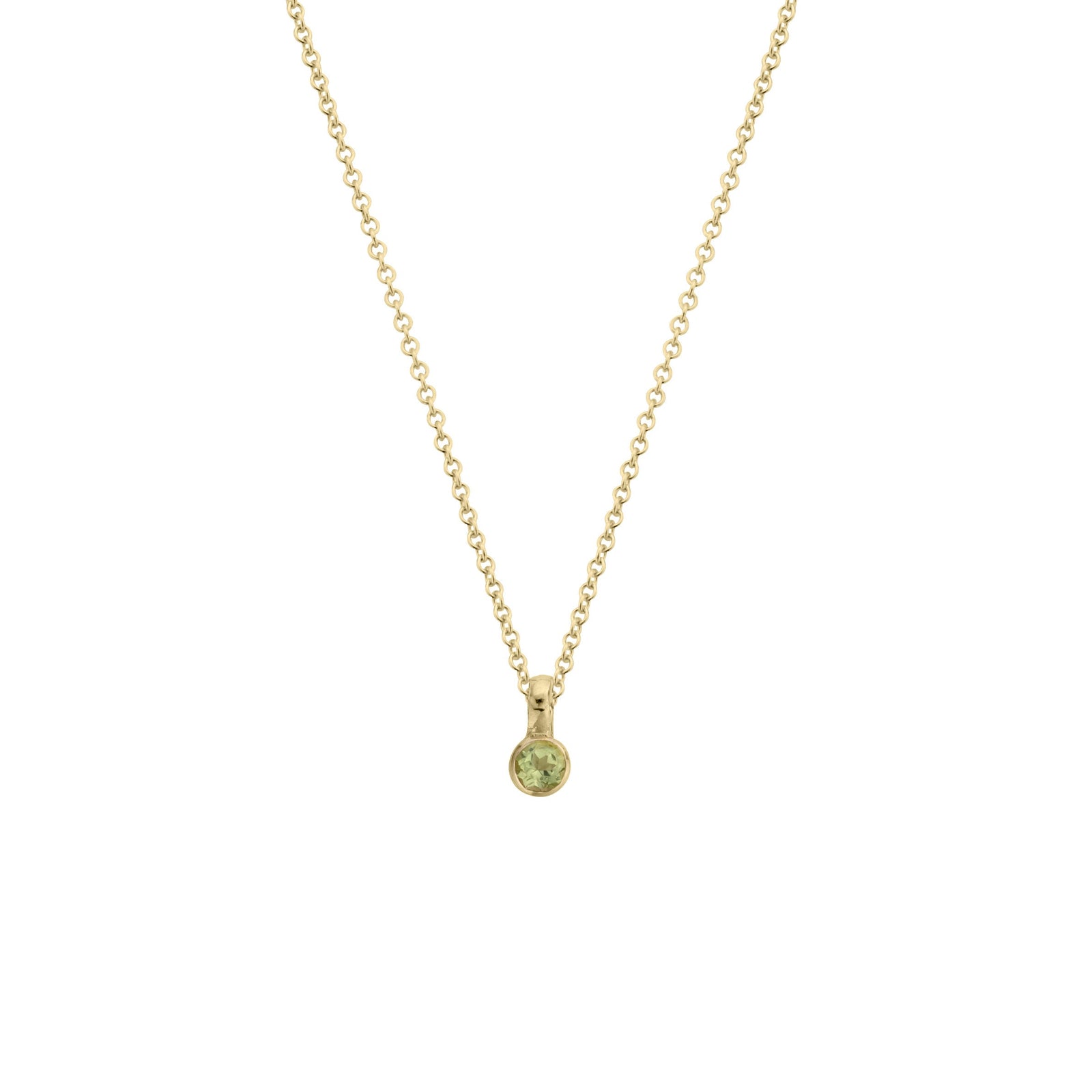 Gold Mini Peridot Necklace