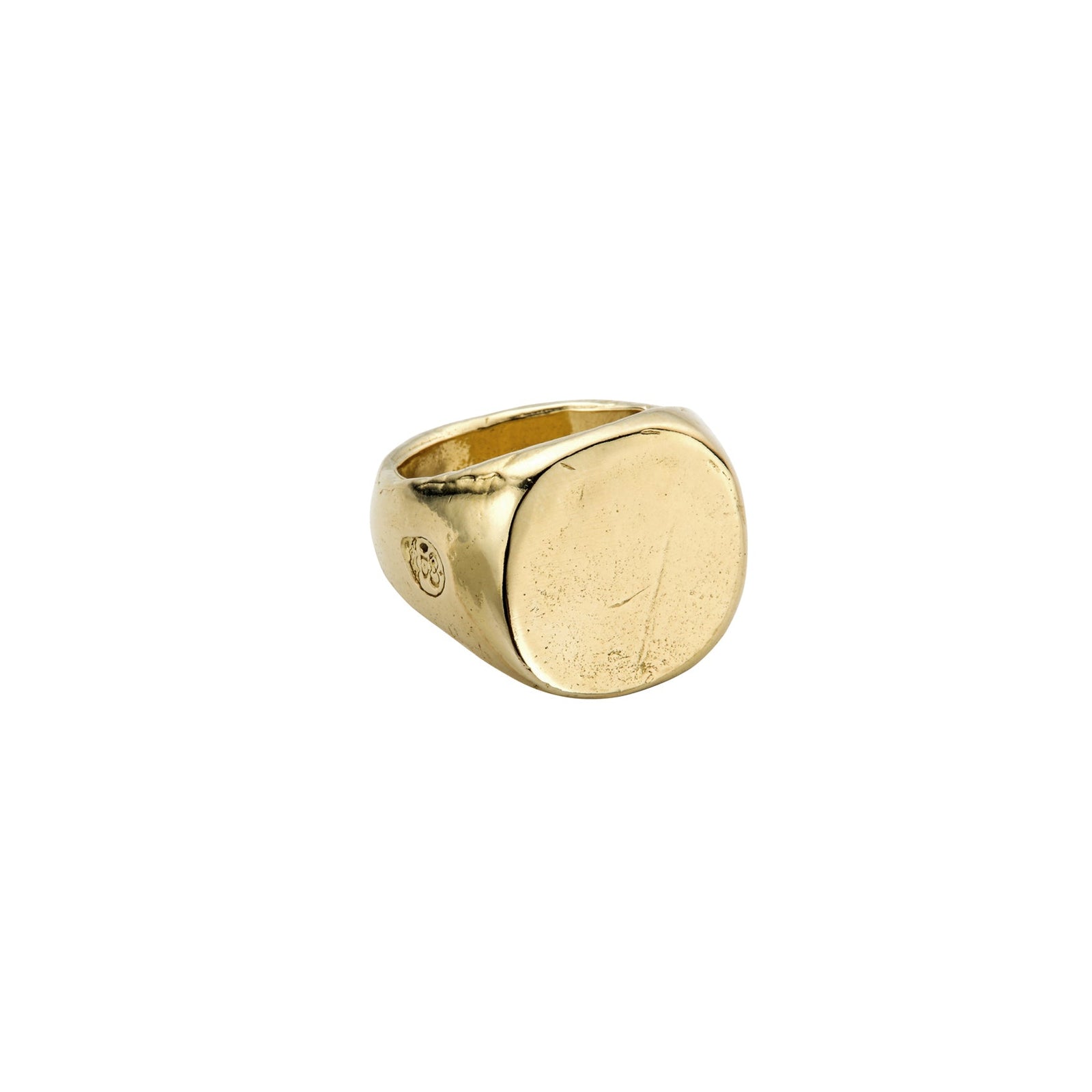 Gold Pebble Signet Ring