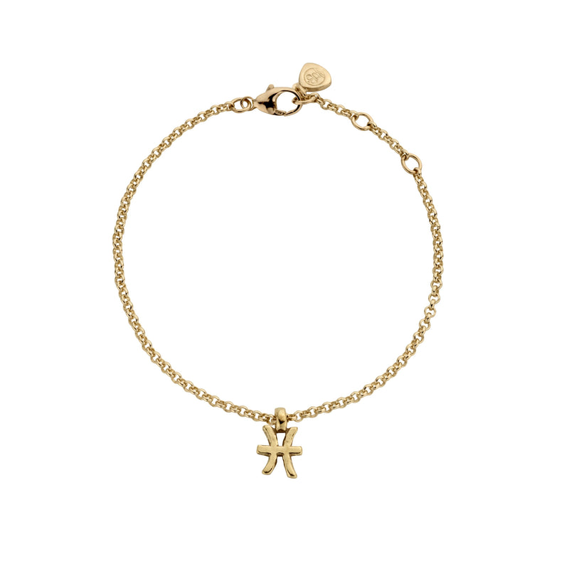 Gold Mini Pisces Horoscope Chain Bracelet