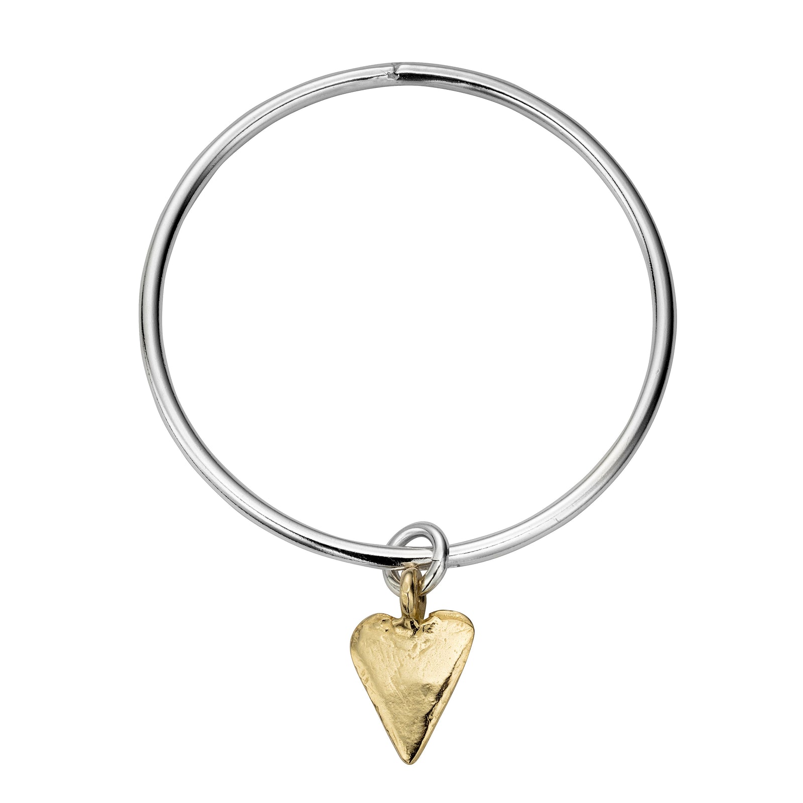 Silver & Gold Maxi Heart Bangle